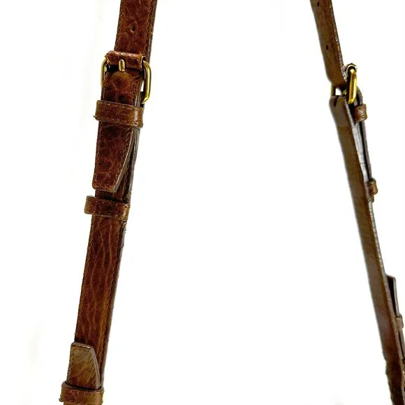 Jerome Dreyfuss Albert Messenger Crossbody Bag Brown Leather - Picture 6 of 16